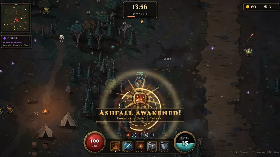 An Awakening banner blazing over the battlefield: Fireball becomes Ashfall.
